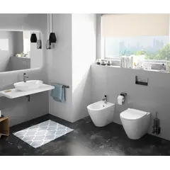 SANINDUSA Πακέτο Λεκάνη κρεμαστή Sanlife rimflush με κάλυμμα S/C Λευκό ματ - Κρεμαστές  στο  frantzisoe.gr