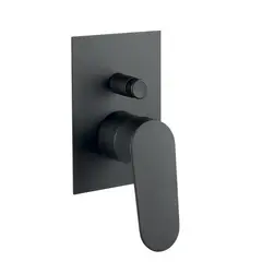 FIORE Αναμίκτης εντοιχισμένος Kevon δυο εξόδων black mat - Μπαταρίες Εντοιχισμένες στο  frantzisoe.gr