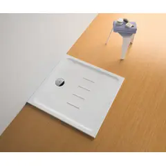 SANINDUSA Ντουζιέρα πορσελάνης Waterline 80x80cm τετράγωνη - Ντουζιέρες πορσελάνης στο  frantzisoe.gr