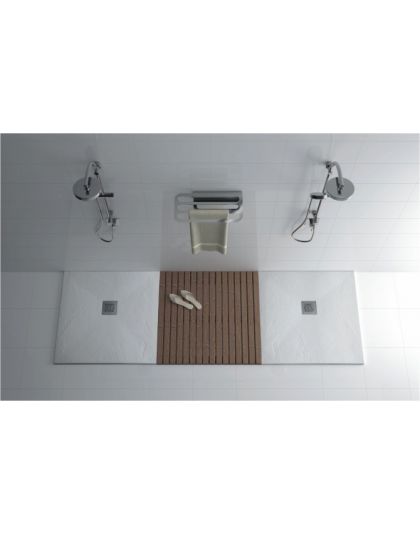 SANINDUSA Marina shower tray with schist texture surface 70x70 - Shower trays στο  frantzisoe.gr