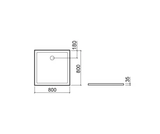 SANINDUSA Ντουζιέρα πορσελάνης Stepin 80x80cm δίχως αντιολίσθιση -  Ντουζιέρες πορσελάνης slim στο  frantzisoe.gr