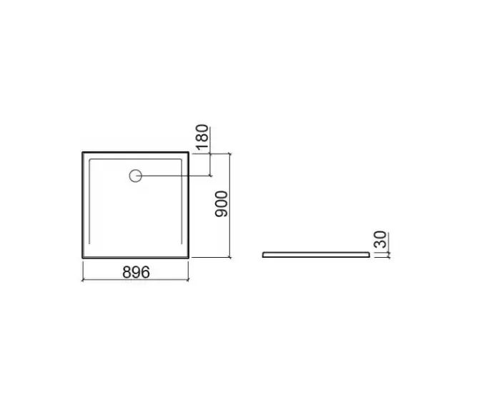 SANINDUSA Ντουζιέρα πορσελάνης Stepin 90x90cm δίχως αντιολίσθιση -  Ντουζιέρες πορσελάνης slim στο  frantzisoe.gr