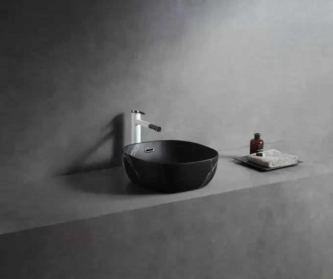 HARMONY Νιπτήρας επικαθήμενος Portoro 41x41 - Επικαθήμενοι στο  frantzisoe.gr