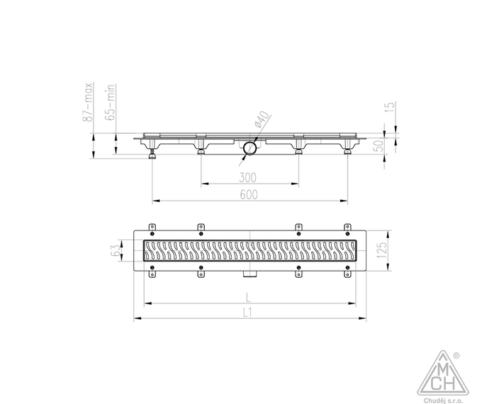 ΚΑΝΑΛΙ ΝΤΟΥΖ FLOOR 650 mm - Κανάλια ντουζ στο  frantzisoe.gr