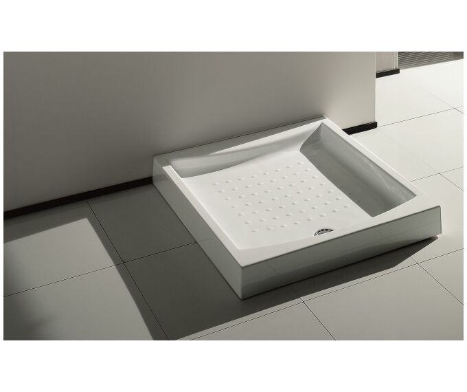 SANINDUSA Ντουζιέρα πορσελάνης Quadra 75x75cm τετράγωνη - Ντουζιέρες πορσελάνης στο  frantzisoe.gr