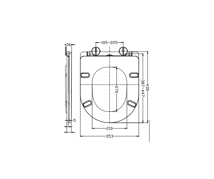 SANINDUSA Κάλυμμα Tulip slim duroplast - Καλύμματα slim στο  frantzisoe.gr